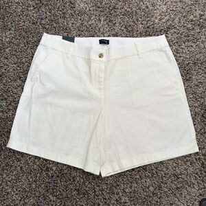 J. Crew Factory 7" Classic Chino Casual Shorts White Cotton